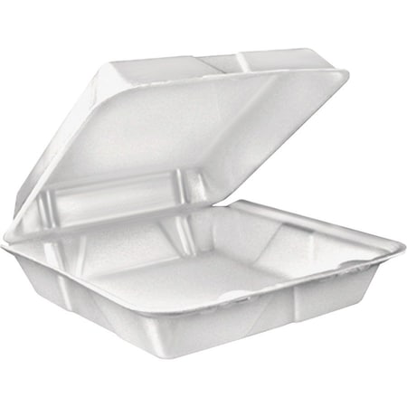 Dart Container 1-Compart Tray, Large, 9"x9", 200PK, White DCC90HT1R